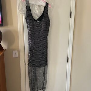 Siena Studio Black Mesh Sequined dress size 14